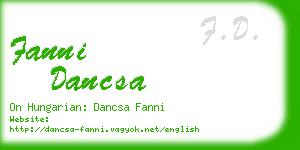 fanni dancsa business card